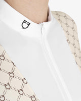 Polo donna da concorso a manica lunga con stampa monogram
