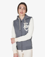 Felpa donna EQ bicolore con zip frontale