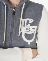 Felpa donna EQ bicolore con zip frontale