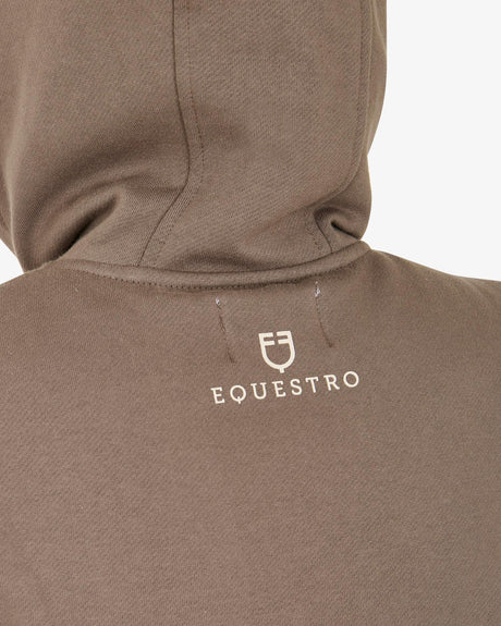 Felpa donna EQ bicolore con zip frontale