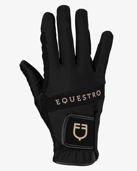 Guanti in tessuto tecnico con logo multicolor