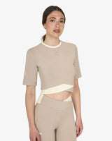 T-shirt crop donna in tessuto tecnico