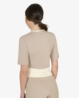 T-shirt crop donna in tessuto tecnico