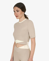 T-shirt crop donna in tessuto tecnico