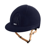 Casco equitazione Smart Nova / Velluto Blu / Cinturino Beige / Visiera Polo Large