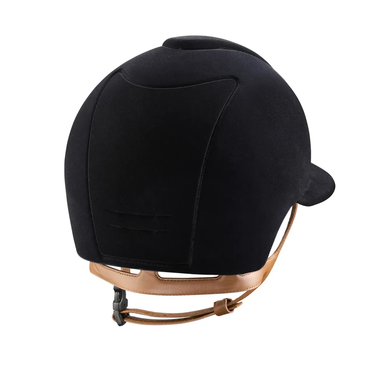 Casco equitazione Cromo 2.0 / Velluto Nero / Cornice cromata nera / Cinturino Beige / Visiera Polo Large