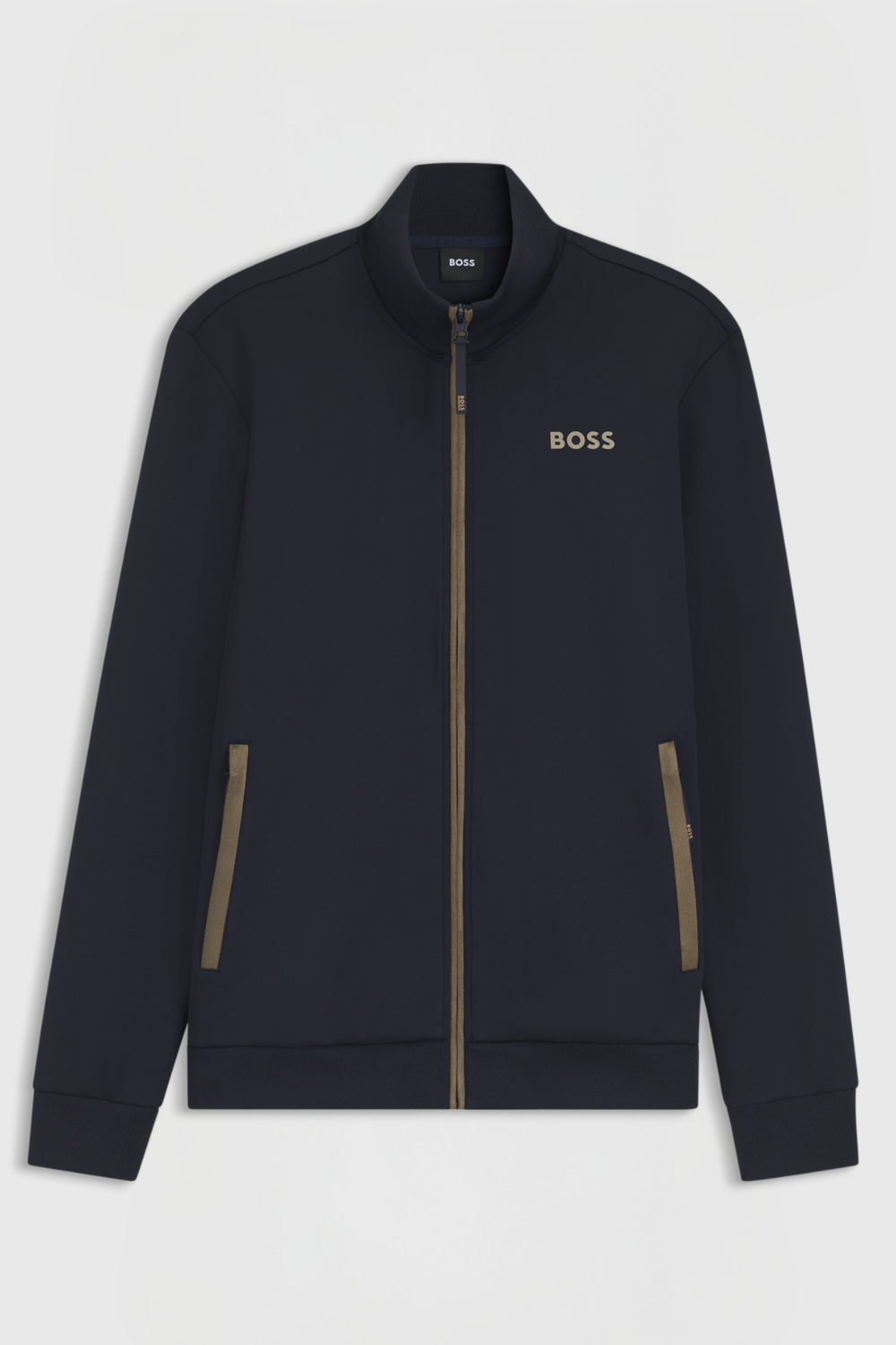 Cardigan da equitazione con zip e profili a righe HUGO BOSS