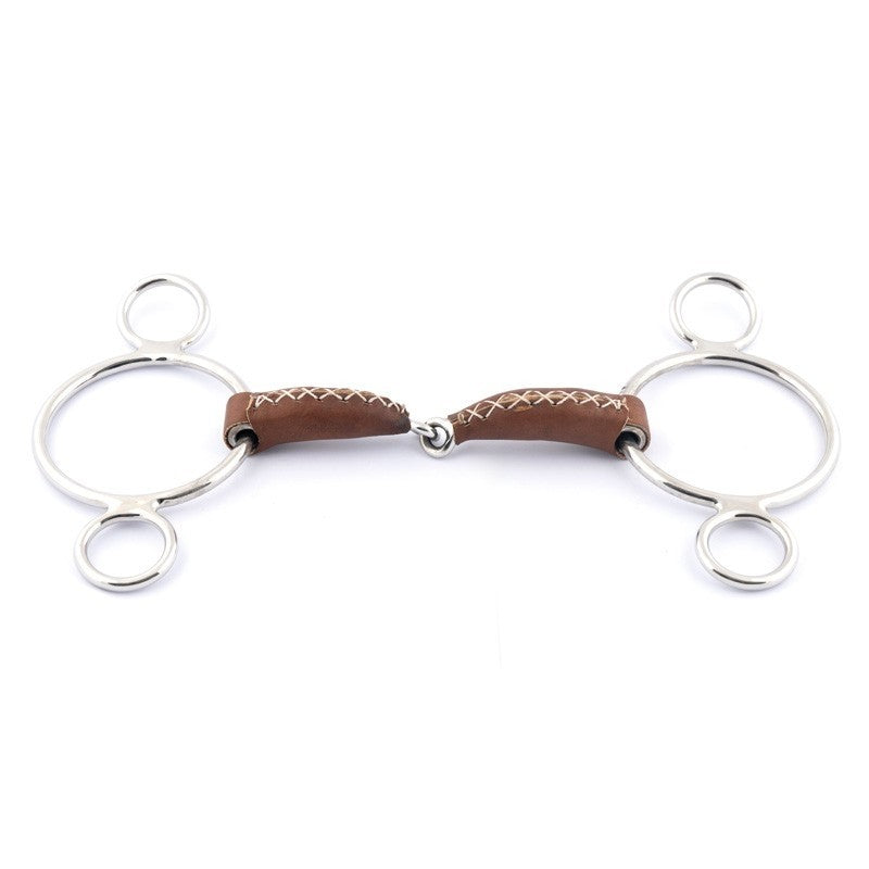French mouth 3 ring Leather Covered bit