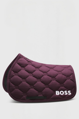 HAMPTON SADDLE PAD JUMP DEEP PURPLE BOSS EQUESTRAIN + cuffia