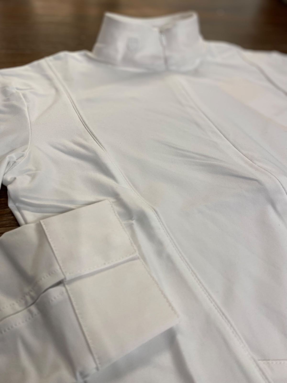 Polo donna manica lunga in tessuto tecnico felpato Equestro