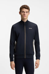 Cardigan da equitazione con zip e profili a righe HUGO BOSS