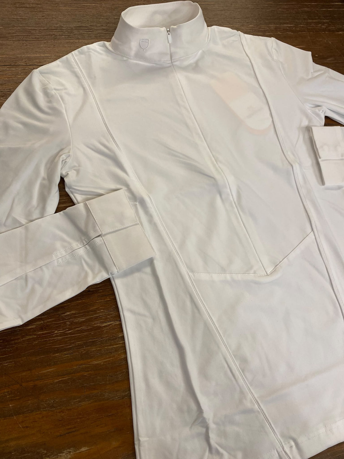 Polo donna manica lunga in tessuto tecnico felpato Equestro