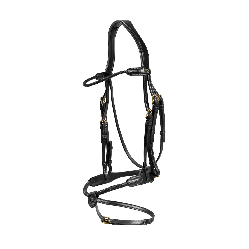 Testiera Dy'On Braided Flash Noseband nera