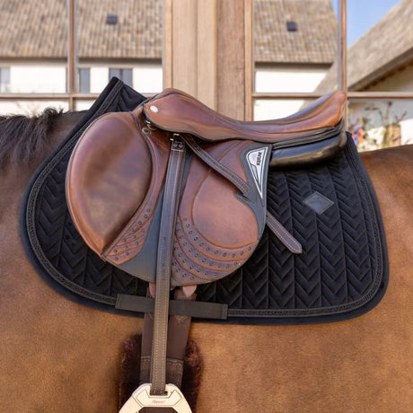 Sottosella jumping in velluto mini pearls e cuffia Kentucky nero