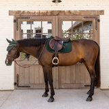 Sottosella jumping in velluto mini pearls e cuffia Kentucky verdone