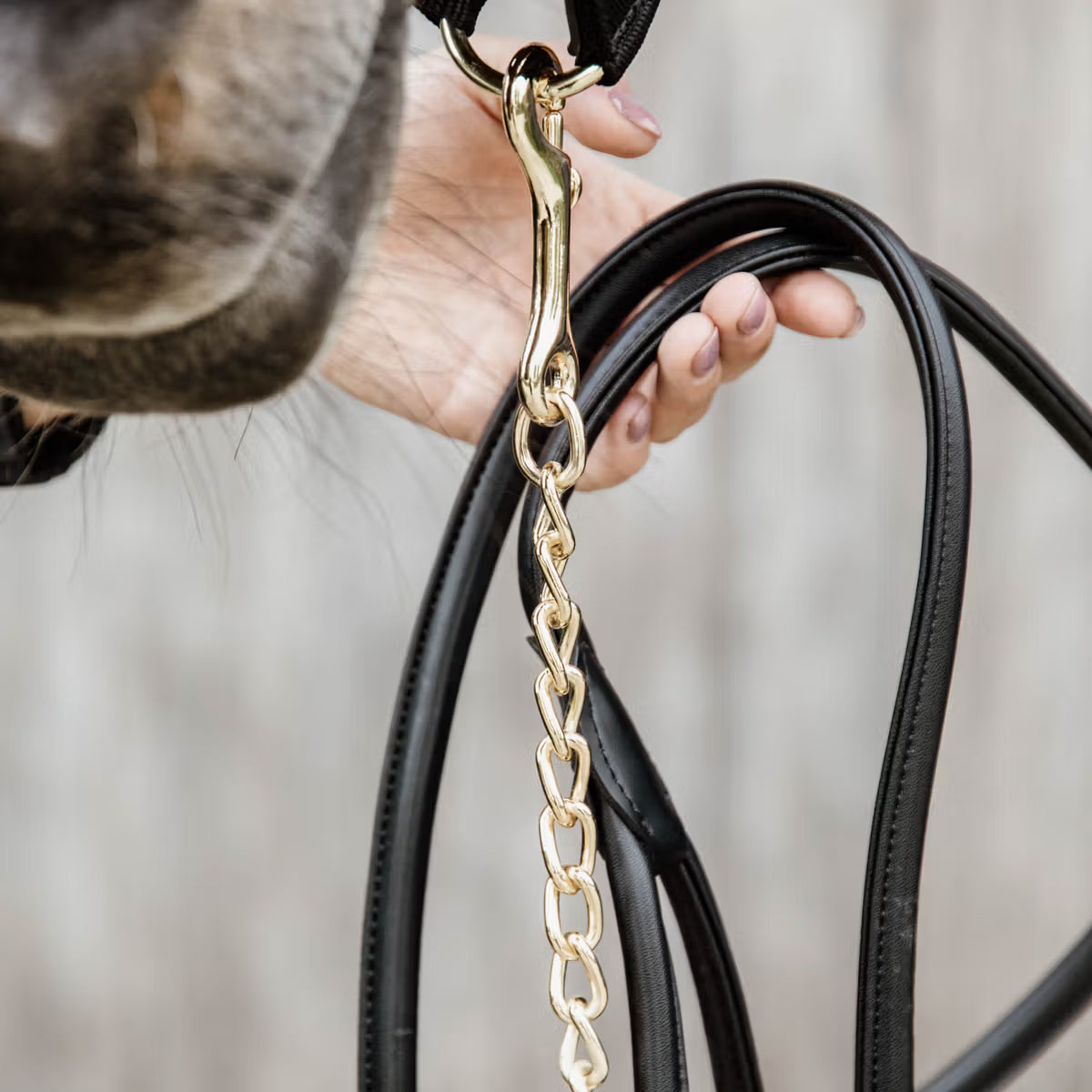 Lunghina in cuoio con catena Kentucky