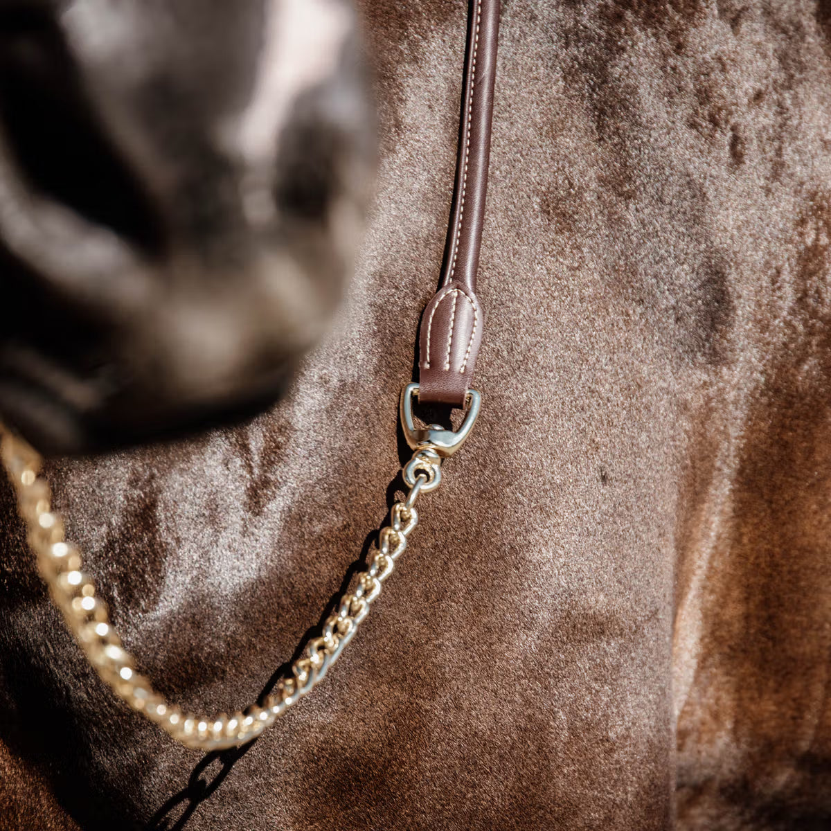 Lunghina in cuoio con catena Kentucky