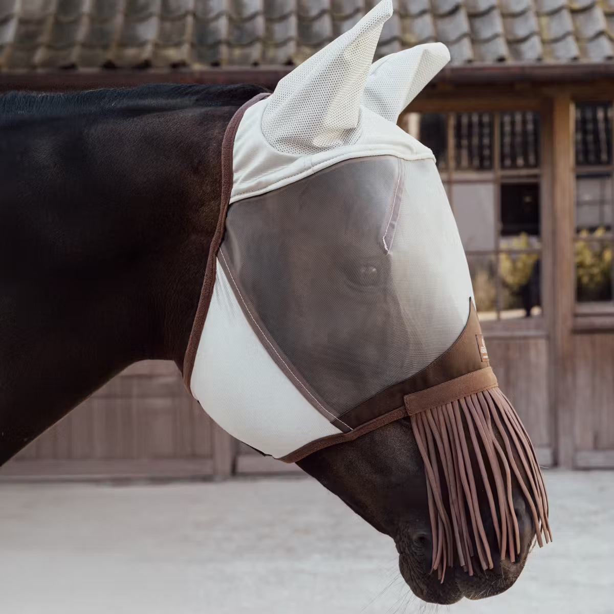 Maschera antimosche classica con orecchie e frange sul naso Kentucky