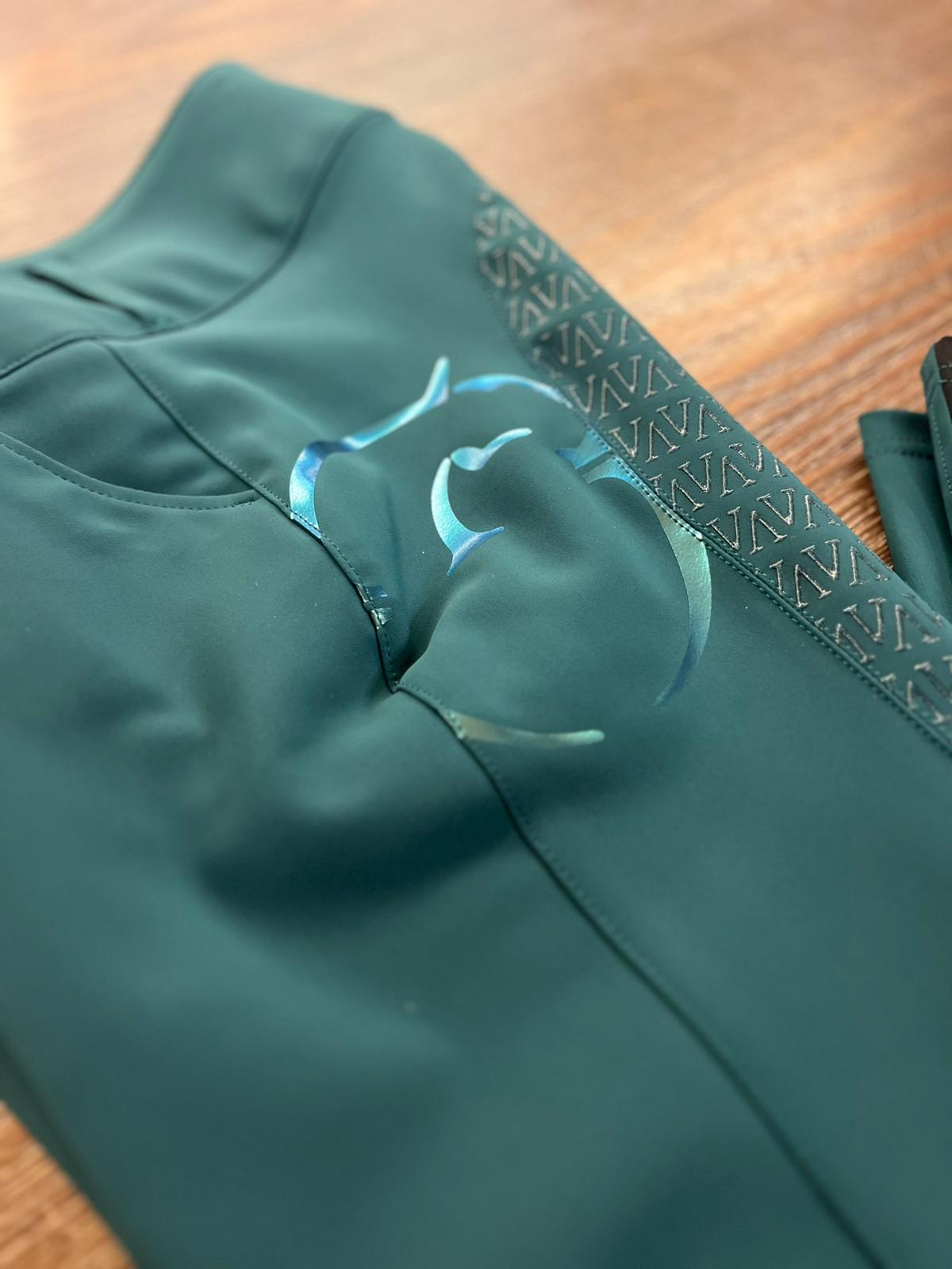 MOLVENO PANTALONI DA EQUITAZIONE DONNA CON FULL GRIP FOREST GREEN