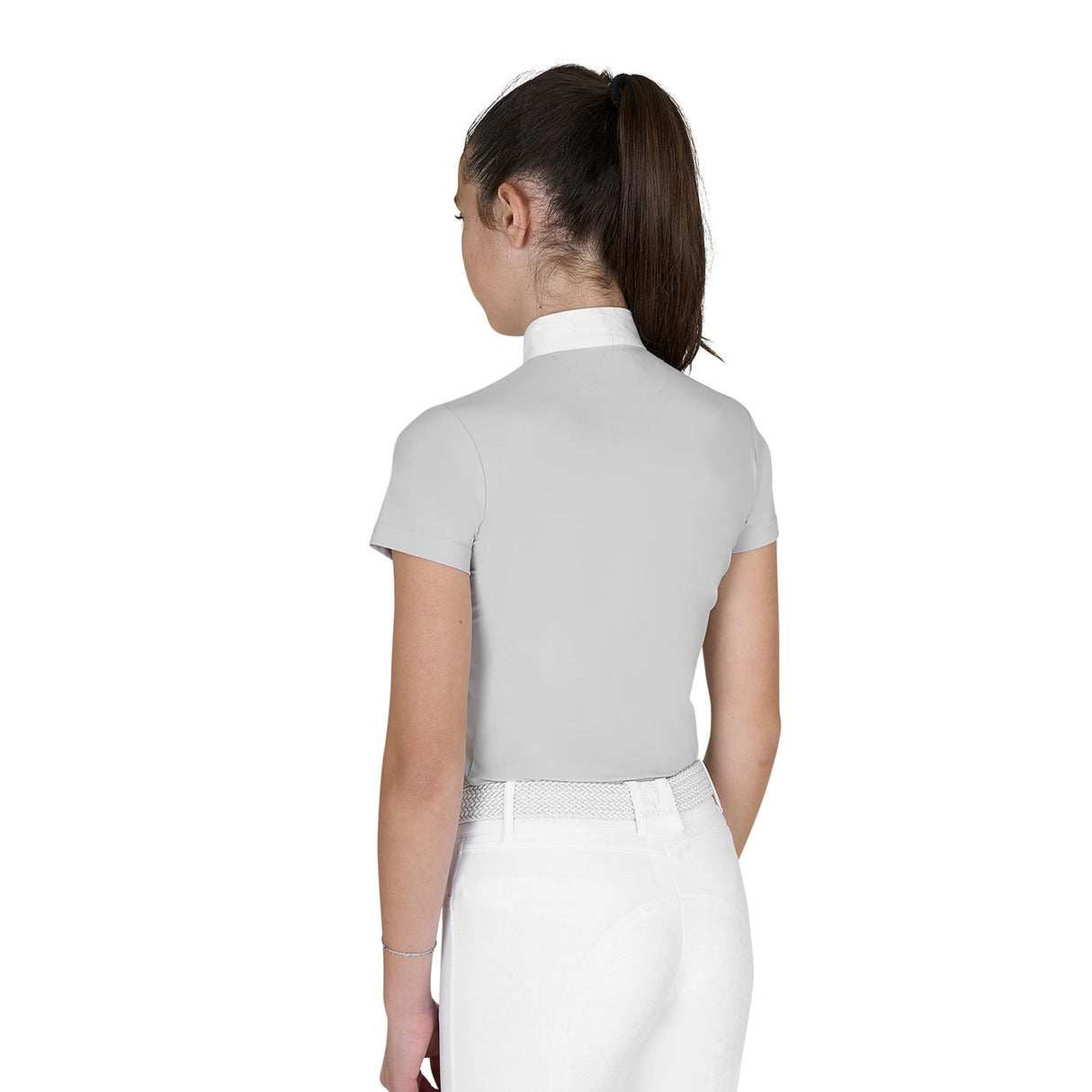 Polo bambina da concorso slim fit con zip Equestro