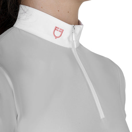 Polo bambina da concorso slim fit con zip Equestro