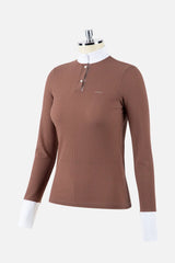 Polo da gara manica lunga donna modello Briar Animo marrone