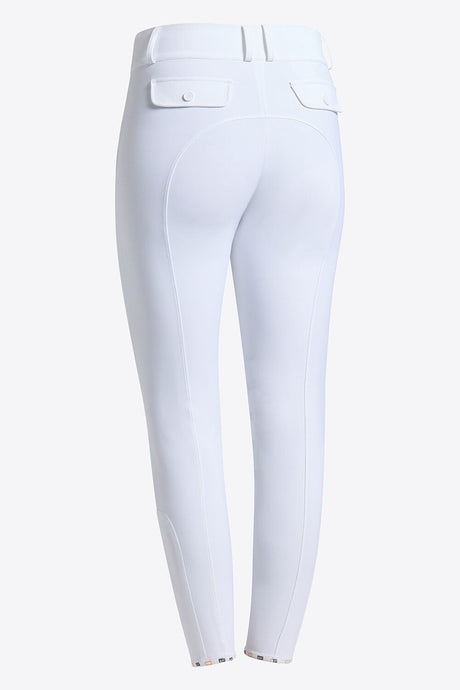 Pantaloni donna RG a vita alta con tasche bianchi