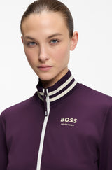 Cardigan da equitazione con zip e profili a righe HUGO BOSS
