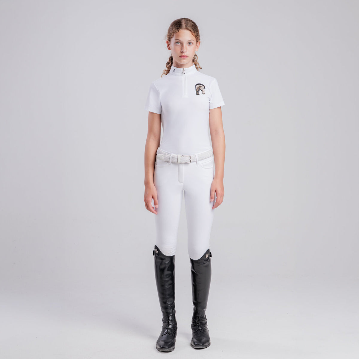 POLO TECNICA CON PATCH CAVALLO DA BAMBINA Cavalleria Toscana