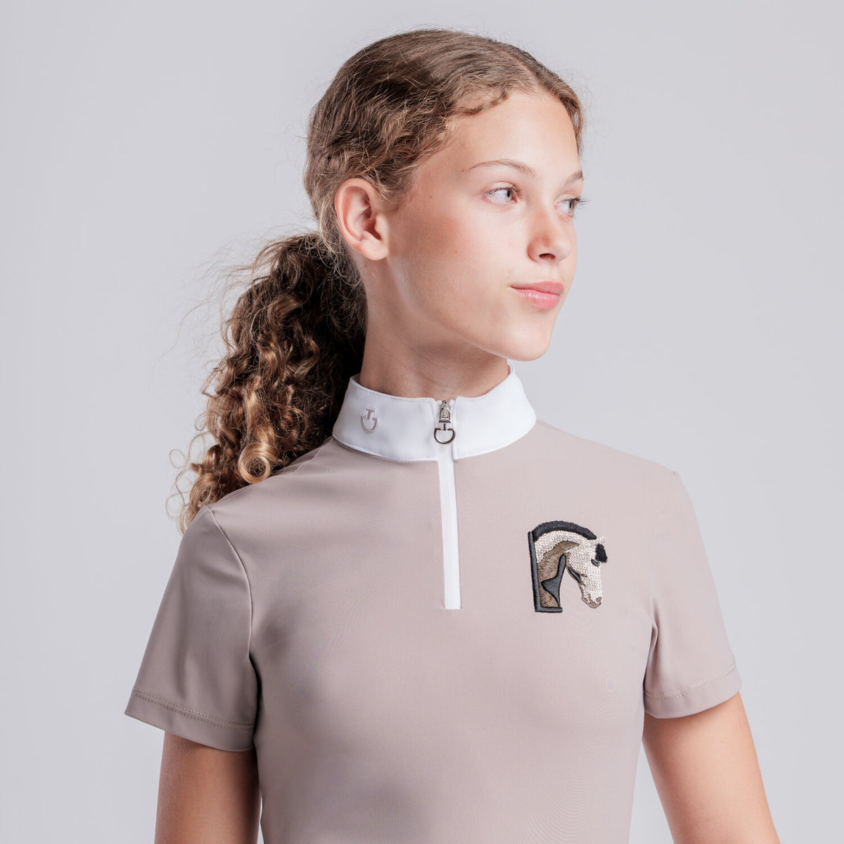 POLO TECNICA CON PATCH CAVALLO DA BAMBINA Cavalleria Toscana