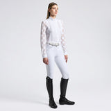 Camicia Cavalleria Toscana da Competizione da Donna in Jaquard traforato e Jersey Tecnico e bottoni