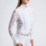 Camicia Cavalleria Toscana da Competizione da Donna in Jaquard traforato e Jersey Tecnico e bottoni