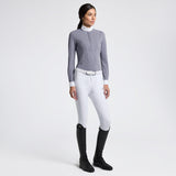 Camicia gara donna Cavalleria Toscana a Maniche Lunghe con Fantasia a Righe bianco/navy