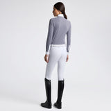 Camicia gara donna Cavalleria Toscana a Maniche Lunghe con Fantasia a Righe bianco/navy