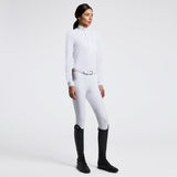 Camicia gara donna Cavalleria Toscana a Maniche Lunghe con Fantasia a Righe bianco/bianco