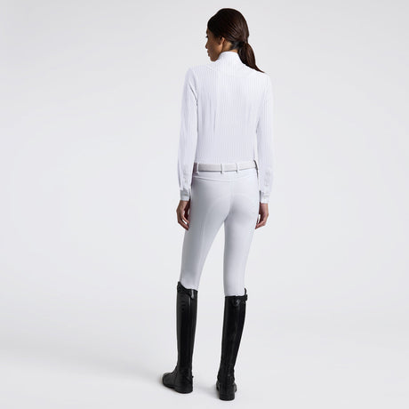 Camicia gara donna Cavalleria Toscana a Maniche Lunghe con Fantasia a Righe bianco/bianco