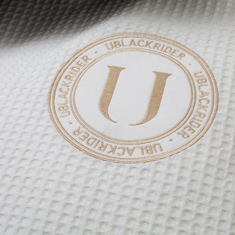 Coperta nido d'ape bianca e dorata Ublack