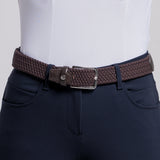 Cintura donna elastica intrecciata con dettagli in pelle tono su tono Cavalleria Toscana
