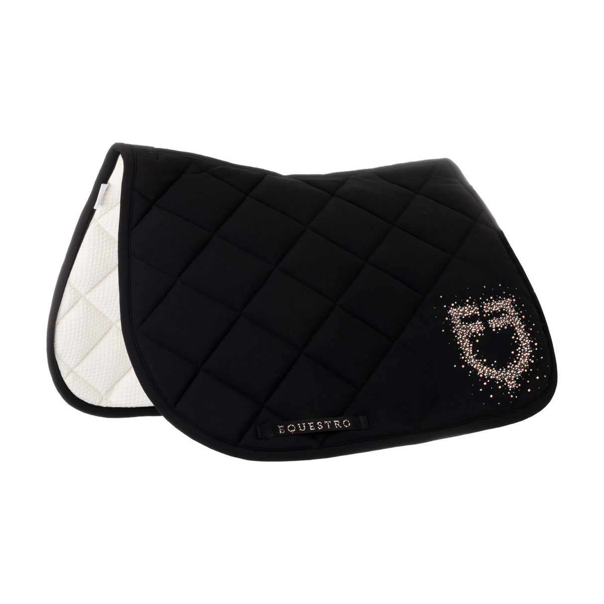 Sottosella da salto in tessuto tecnico con logo in strass e cuffia Equestro Full