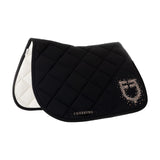 Sottosella da salto in tessuto tecnico con logo in strass e cuffia Equestro Full
