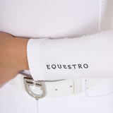 Polo da gara bambina Equestro con pettorina bianca e strass