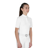 Polo concorso bambina slim fit con bottoni Equestro