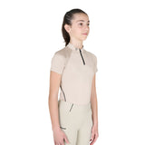 Polo bambini da allenamento slim fit in tessuto tecnico Equestro