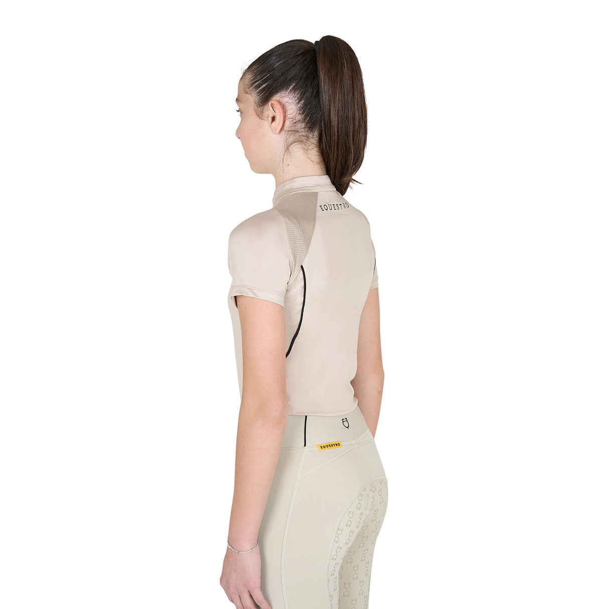 Polo bambini da allenamento slim fit in tessuto tecnico Equestro
