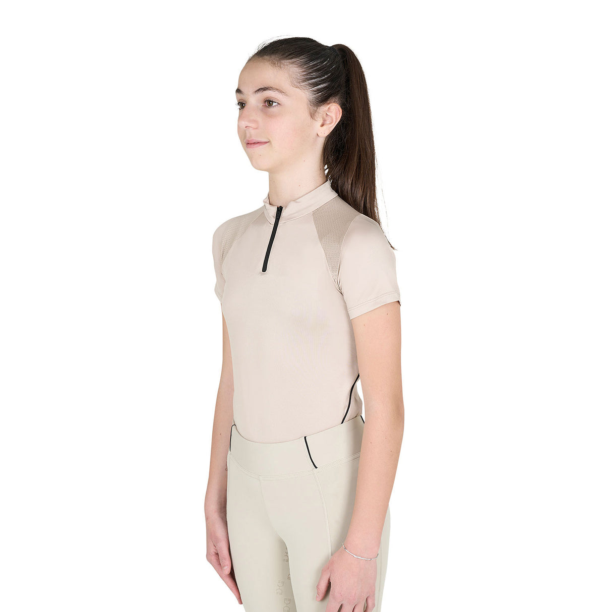Polo bambini da allenamento slim fit in tessuto tecnico Equestro