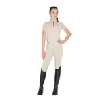 Polo bambini da allenamento slim fit in tessuto tecnico Equestro