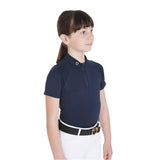 Polo bambini da allenamento slim fit in tessuto tecnico Equestro