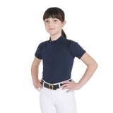 Polo bambini da allenamento slim fit in tessuto tecnico Equestro