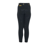 Leggins bambina slim fit grip con logo Equestro nero