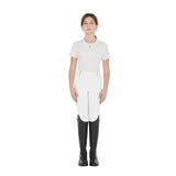 Leggings bambina slim fit grip con logo bianco Equestro
